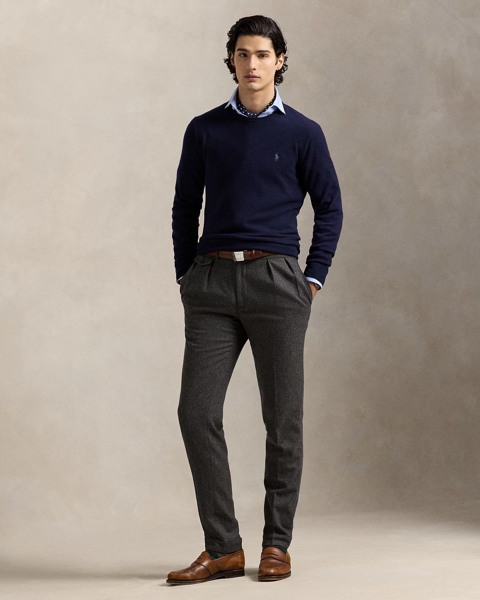 Wollpullover mit Rundhalsausschnitt