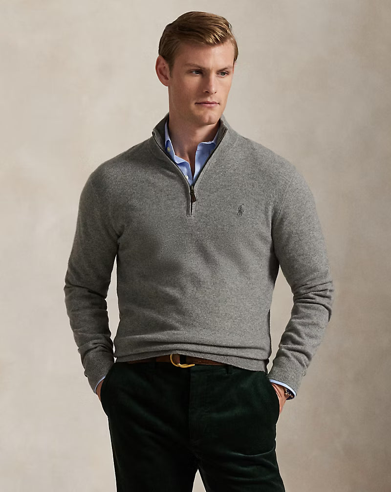 Uldtrøje med lynlås