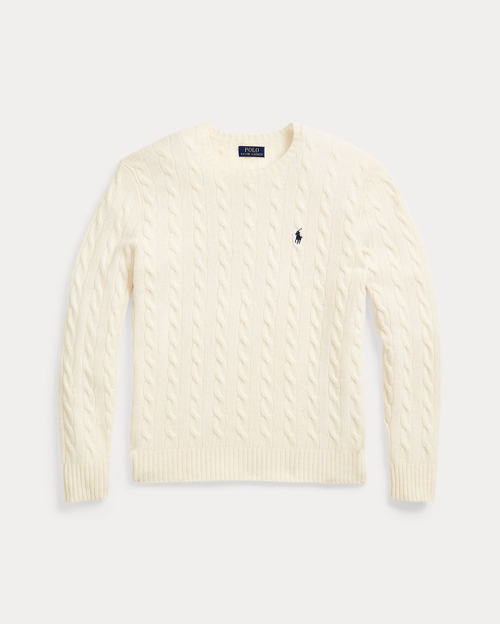 Woll- und Kaschmir-Strickpullover mit Kabelmuster