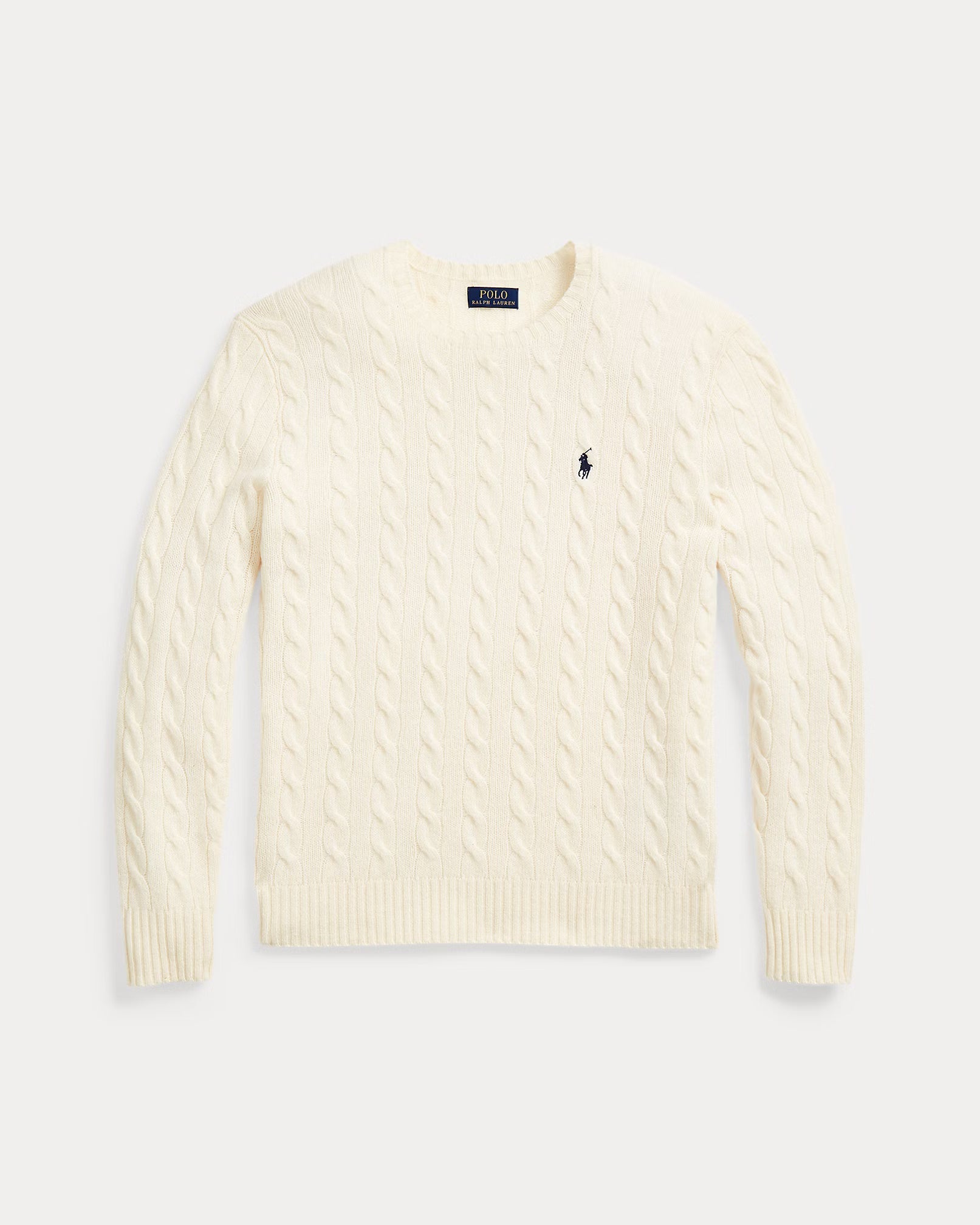 Woll- und Kaschmirpullover mit Zopfmuster