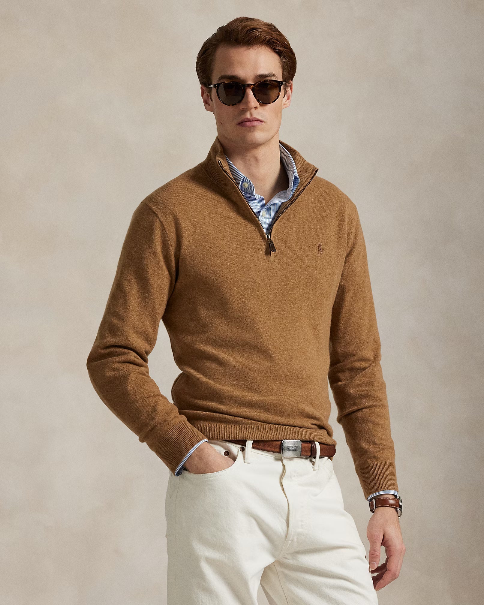 Uldtrøje med lynlås
