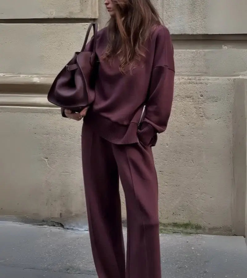 Agnieszka™ | Weiches Zweiteiliges Set mit Rollkragen und Lockeren Hosen