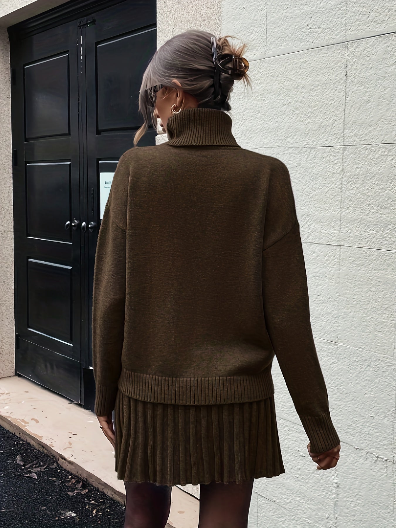 Wiesława™ | Strickset mit Rollkragen und Midi-Rock