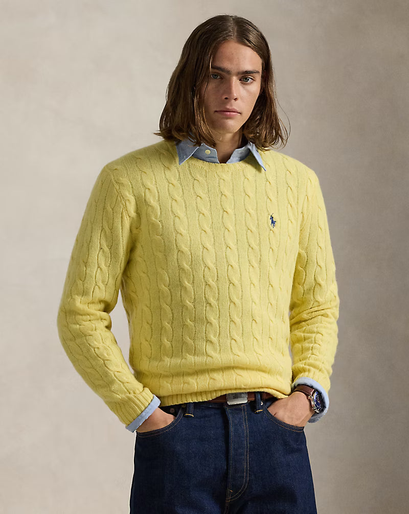 Strickpullover aus Wolle und Kaschmir mit Kabelmuster