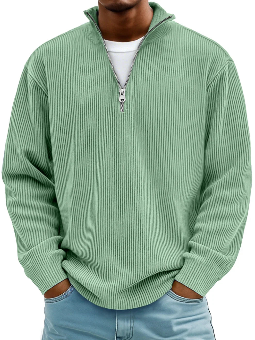 Mściwój™ | Herrenpullover mit Halbreißverschluss – Stilvoll, Warm und Langlebig