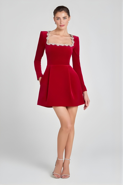 Witkaé™ | Samt Mini-Kleid Valentina