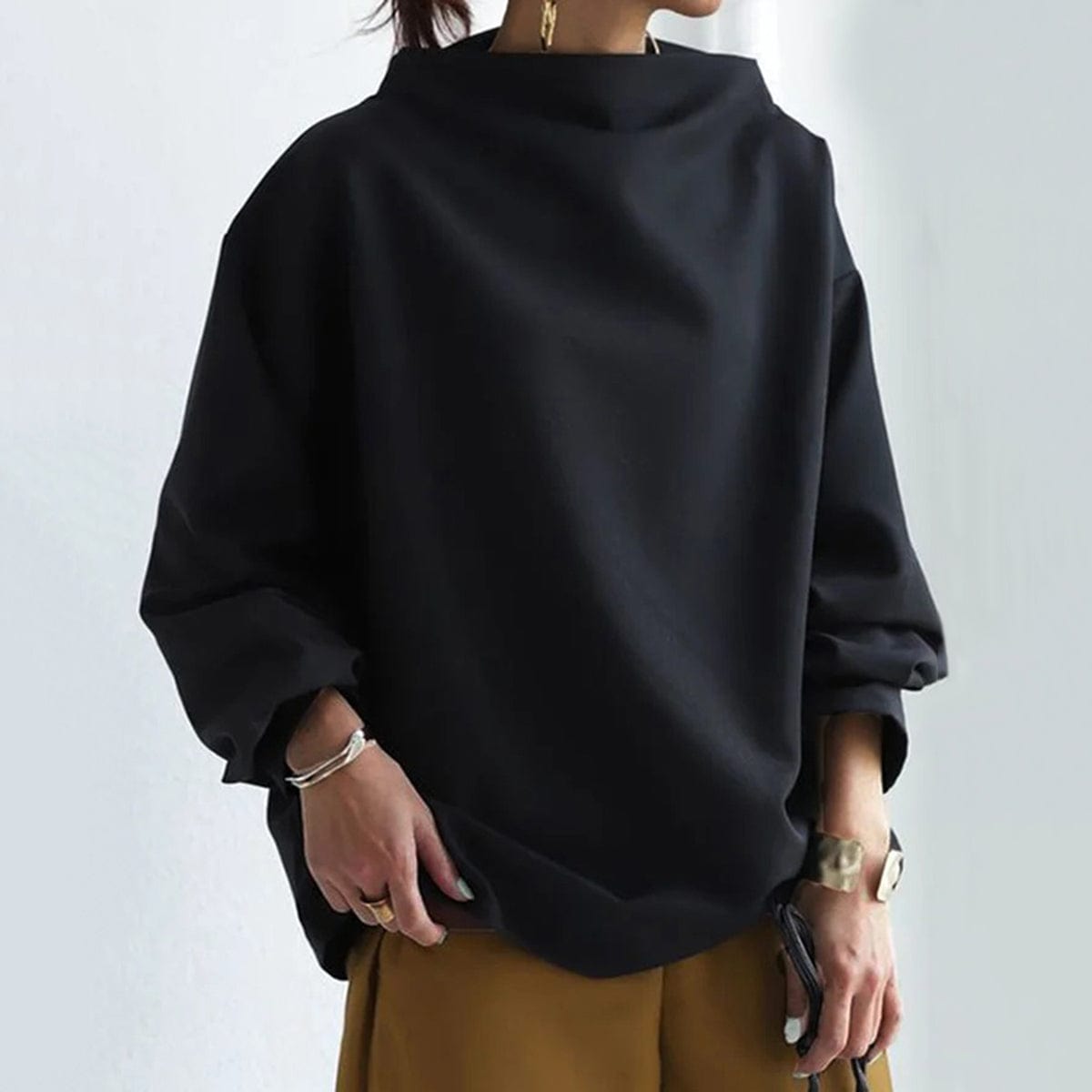Bożena™ | Sweter z Wysokim Kołnierzem