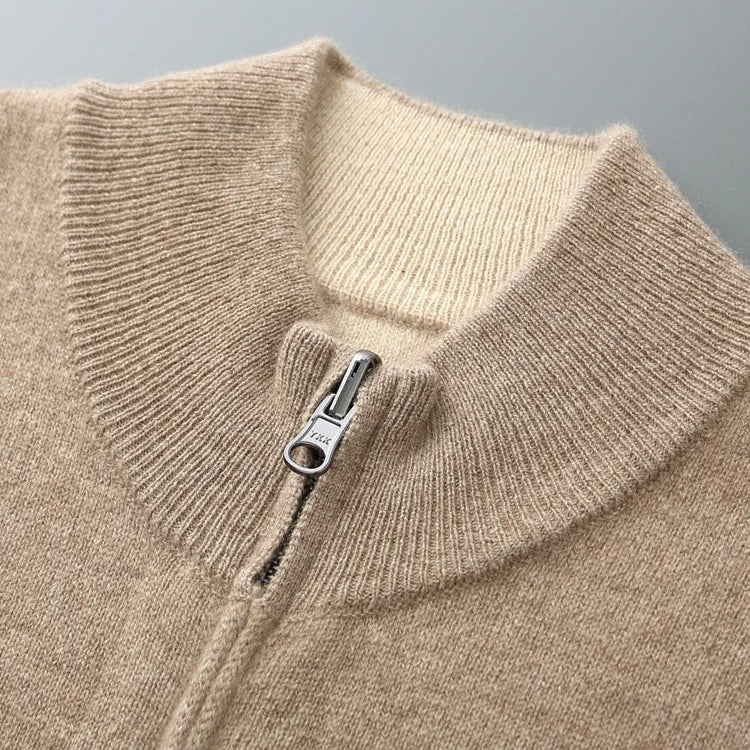 Mieszko™ | Kaschmir-Cardigan mit Reißverschluss