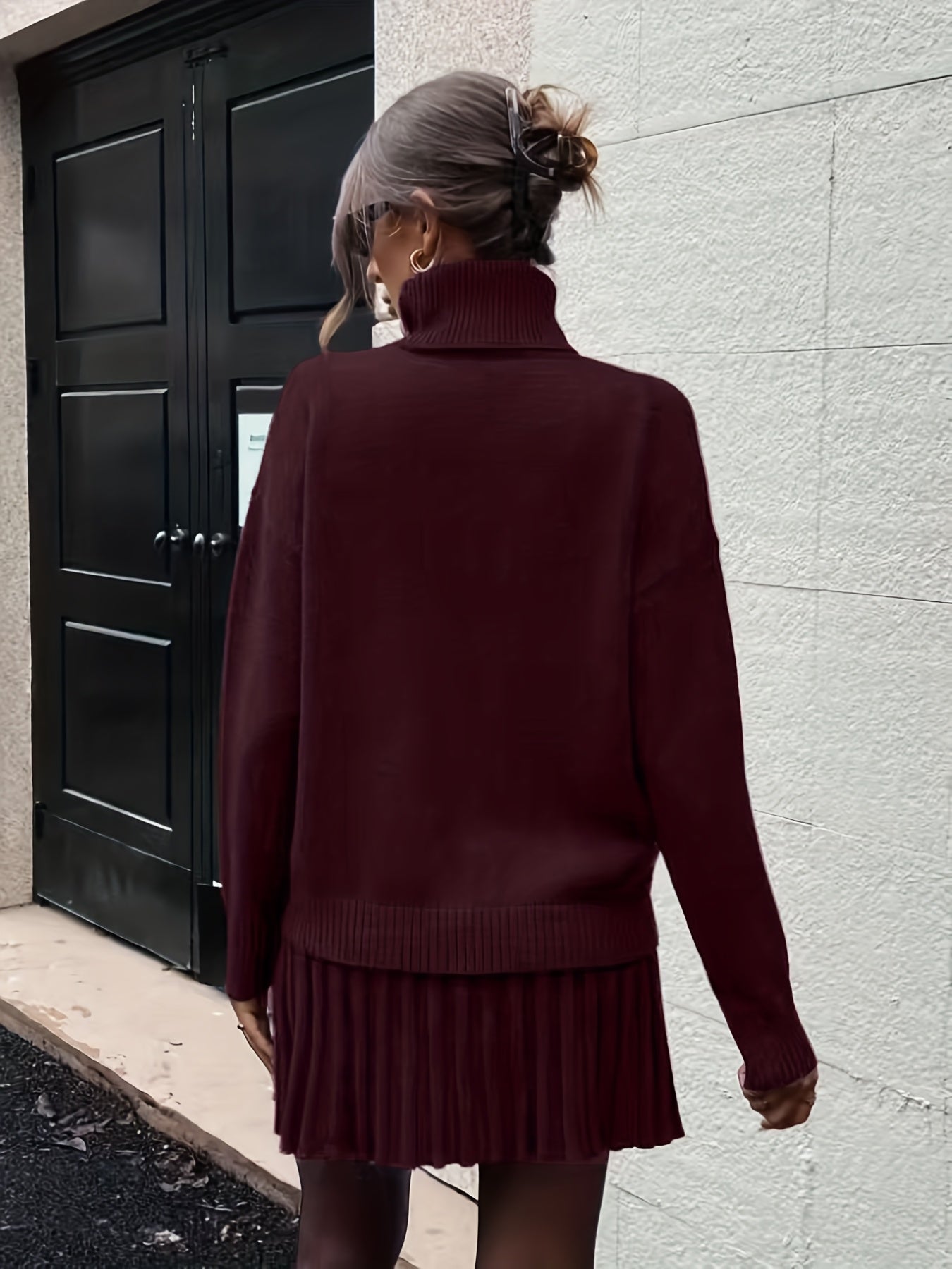 Wiesława™ | Strickset mit Rollkragen und Midi-Rock