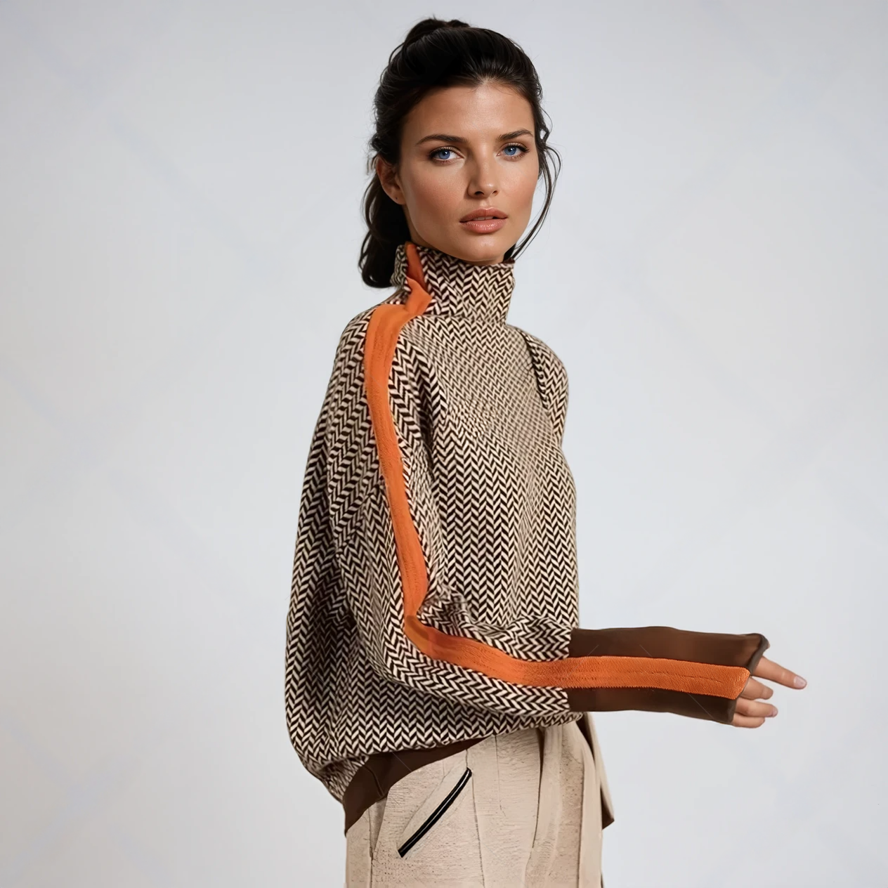 Sikora ™ | Sweter z kontrastem