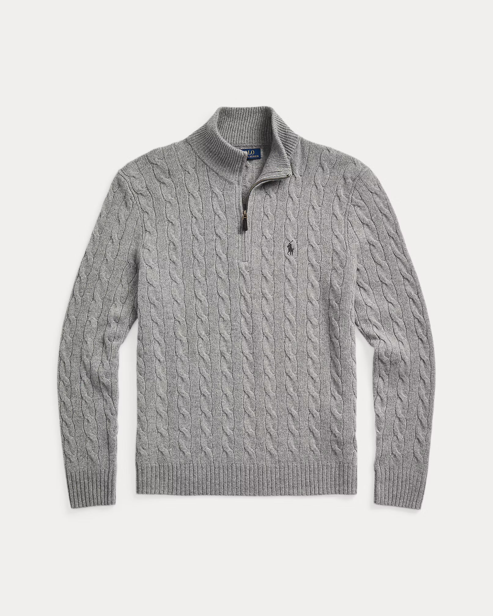 Woll- und Kaschmir-Strickpullover mit Zopfmuster