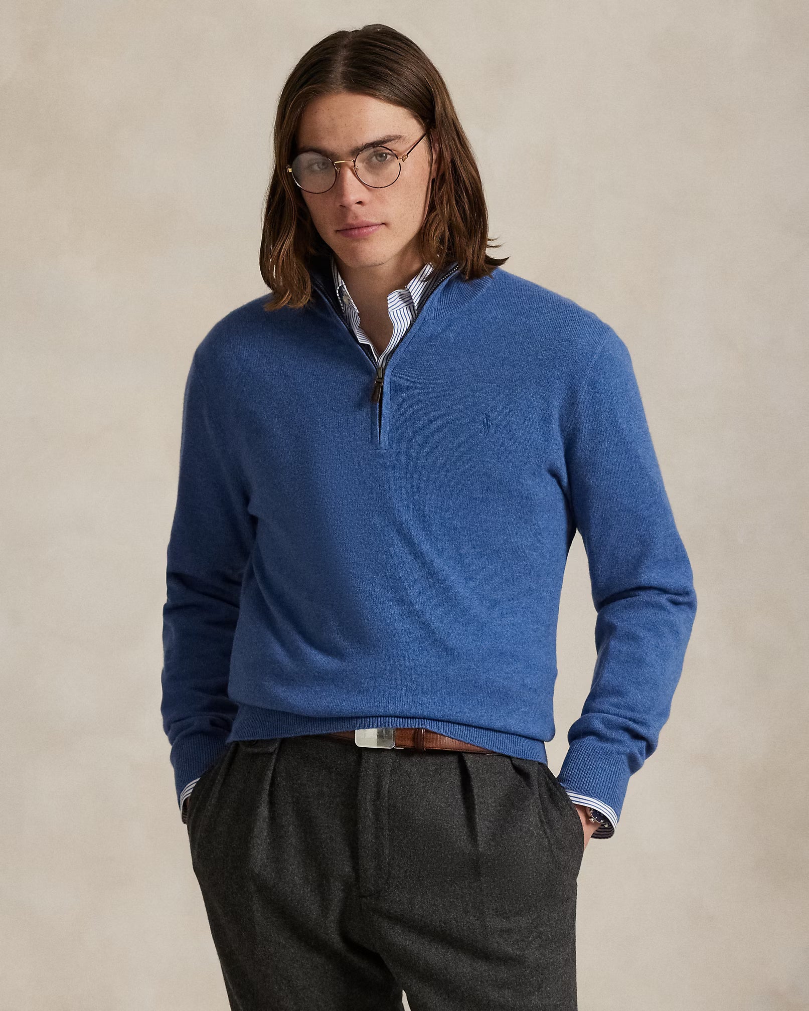 Wollpullover mit Reißverschluss