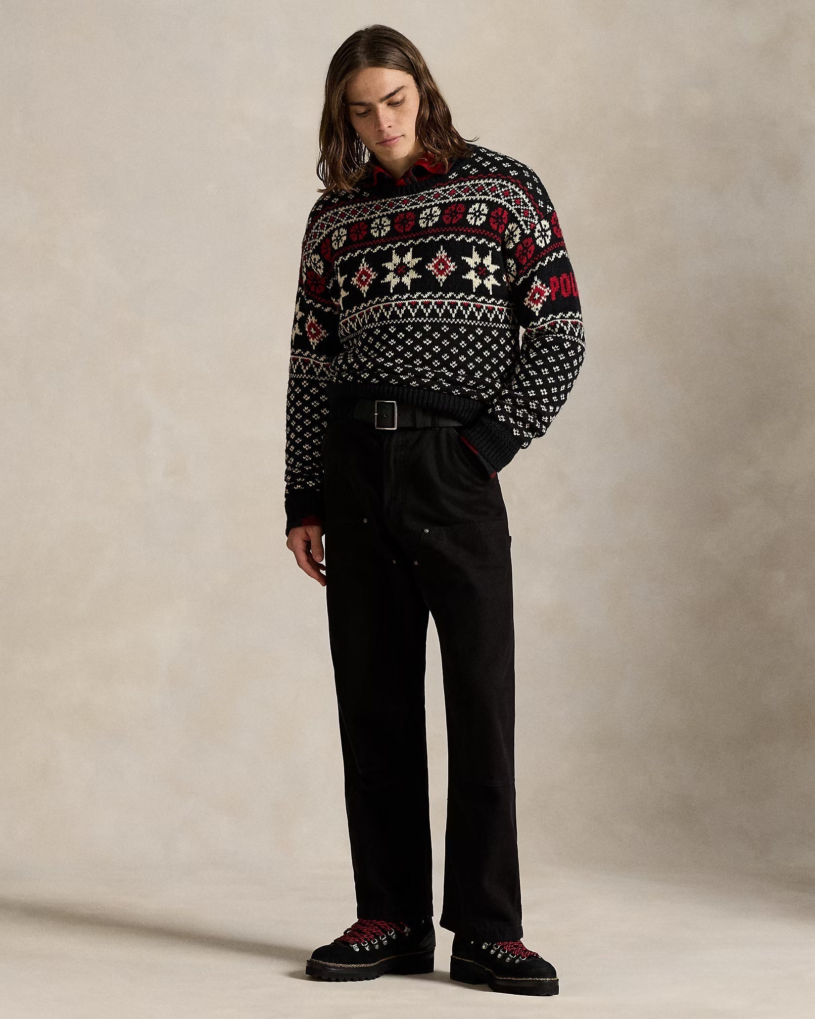Baumwoll-Kaschmir-Pullover mit Schneeflocken