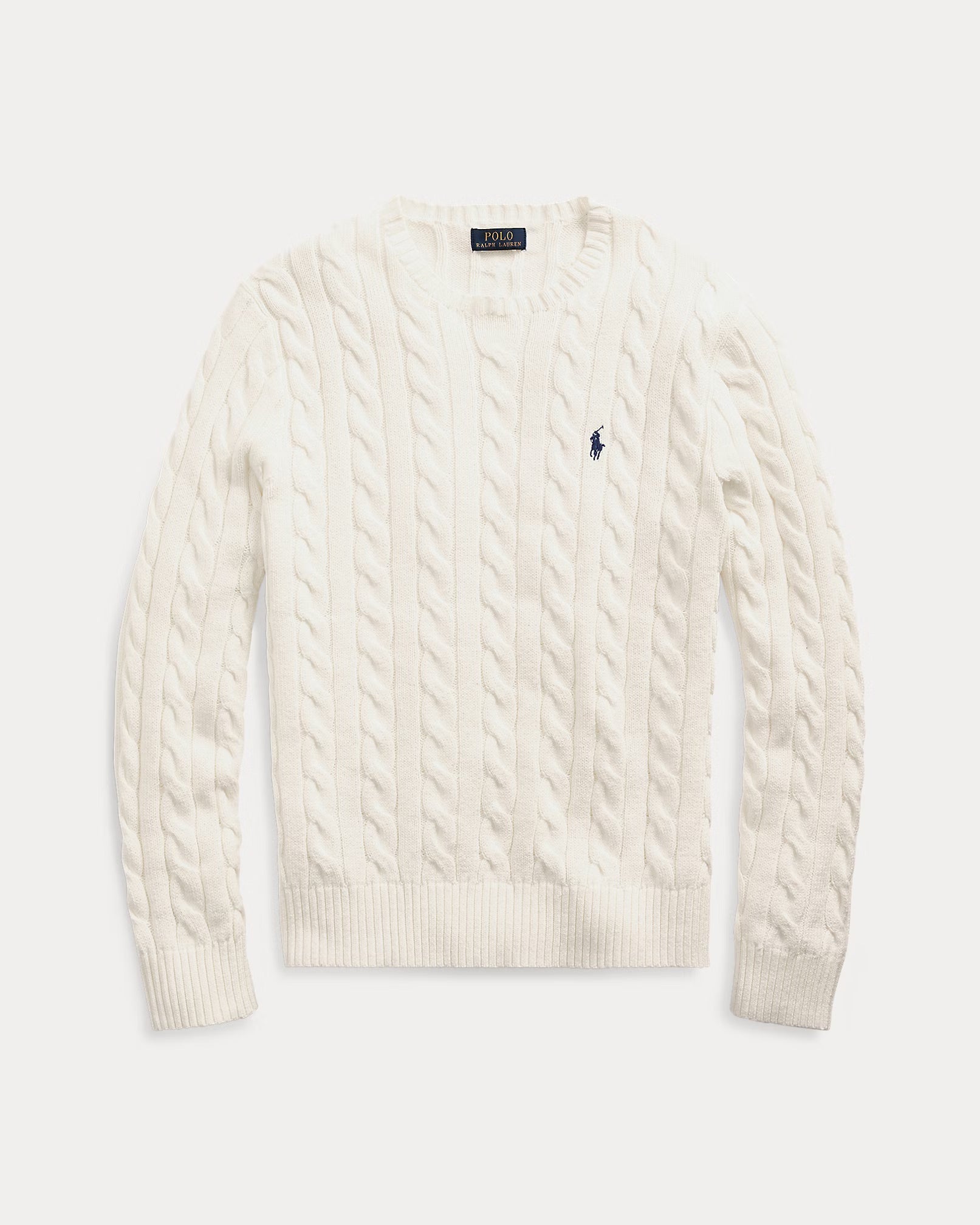 Strikket bomuldsjersey med kabel