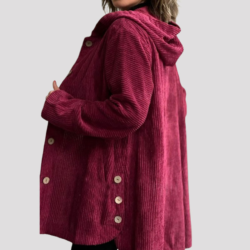 Dobrosława™ | Damenjacke aus Samt mit Kapuze