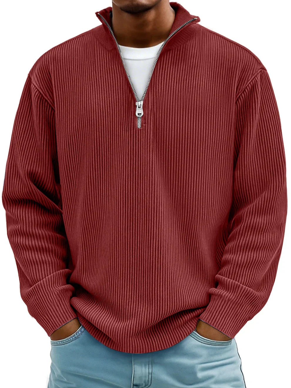 Mściwój™ | Herrenpullover mit halbem Reißverschluss – Stilvoll, Warm und Langlebig