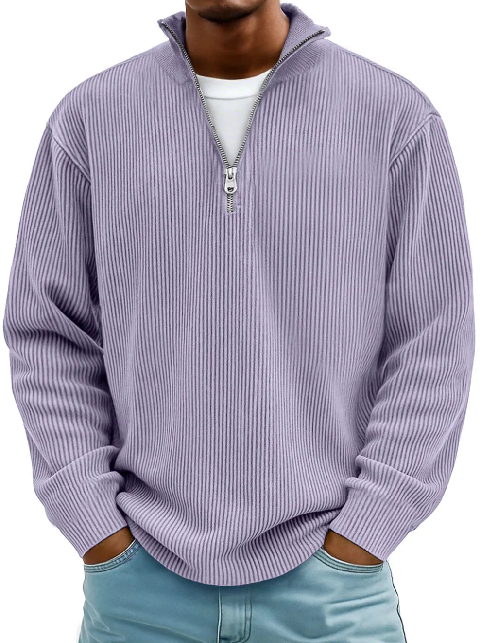 Mściwój™ | Herrenpullover mit Halbreißverschluss – Stilvoll, Warm und Langlebig