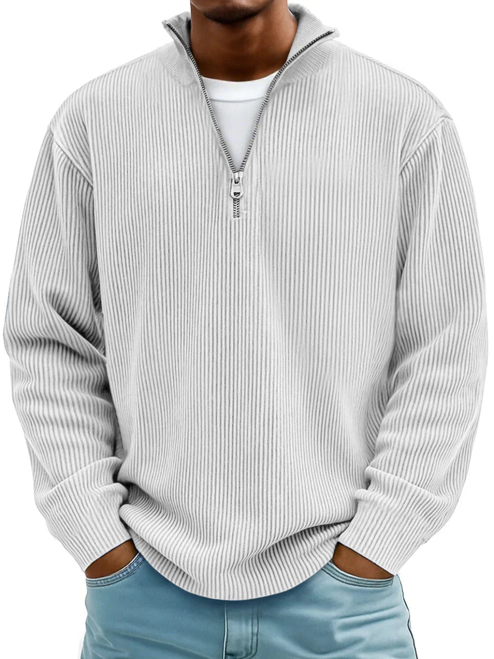 Mściwój™ | Herrenpullover mit Halbreißverschluss – Stilvoll, Warm und Langlebig