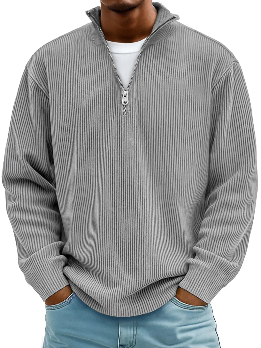 Mściwój™ | Herrenpullover mit Halbreißverschluss – Stilvoll, Warm und Langlebig