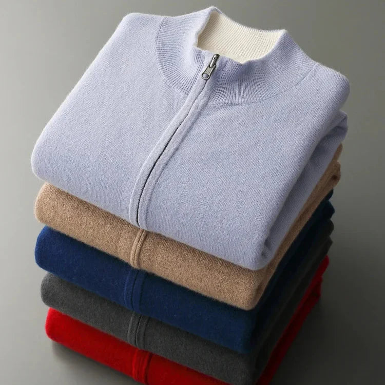 Mieszko™ | Kaschmir-Cardigan mit Reißverschluss