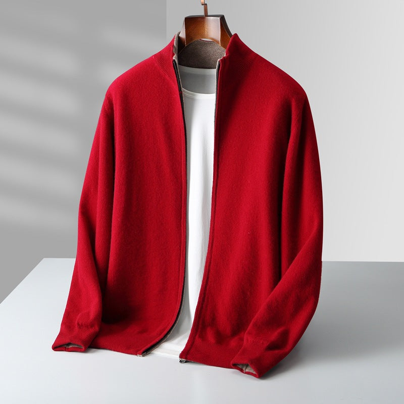 Mieszko™ | Kaschmir-Cardigan mit Reißverschluss
