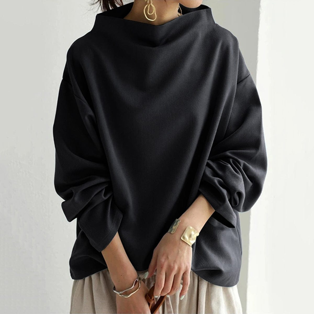 Bożena™ | Pullover mit hohem Kragen