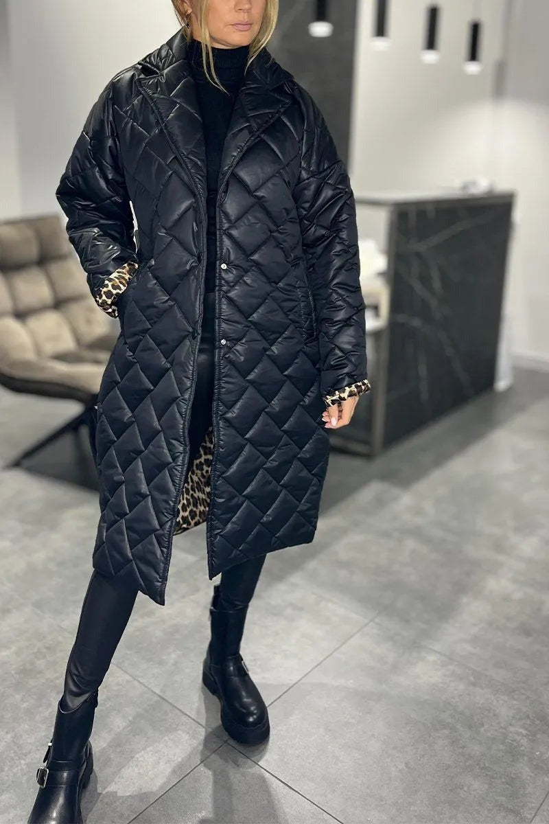 Brygida™ | Wendbare Steppjacke mit Pantherfutter
