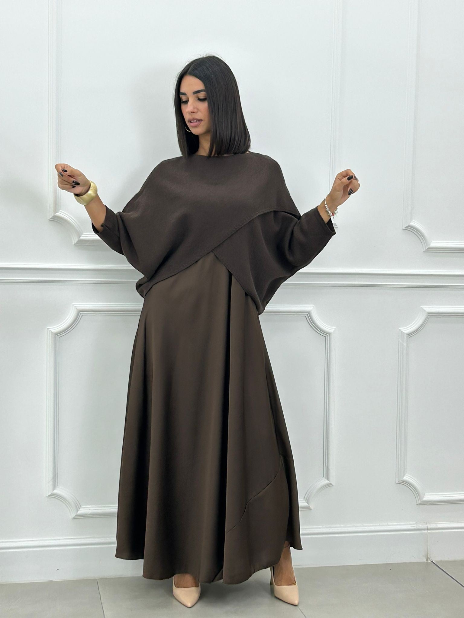 Elżbieta™ | 2-in-1 Set mit Langem Kleid und Asymmetrischem Pullover