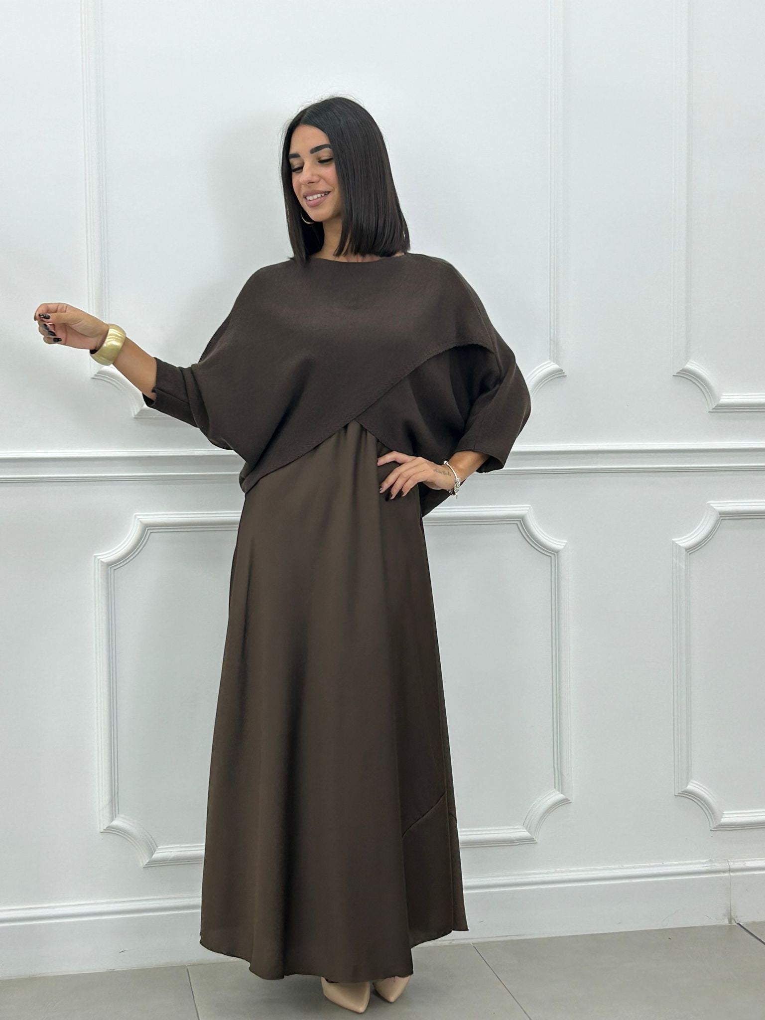 Elżbieta™ | 2-in-1 Set mit Langem Kleid und Asymmetrischem Pullover